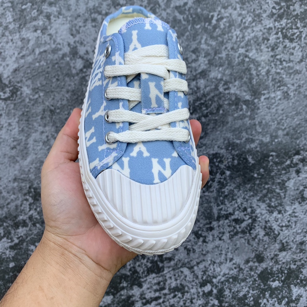 Giày Sục lười nữ MLB ny đạp gót màu xanh dương sneaker nam nữ Hot trend