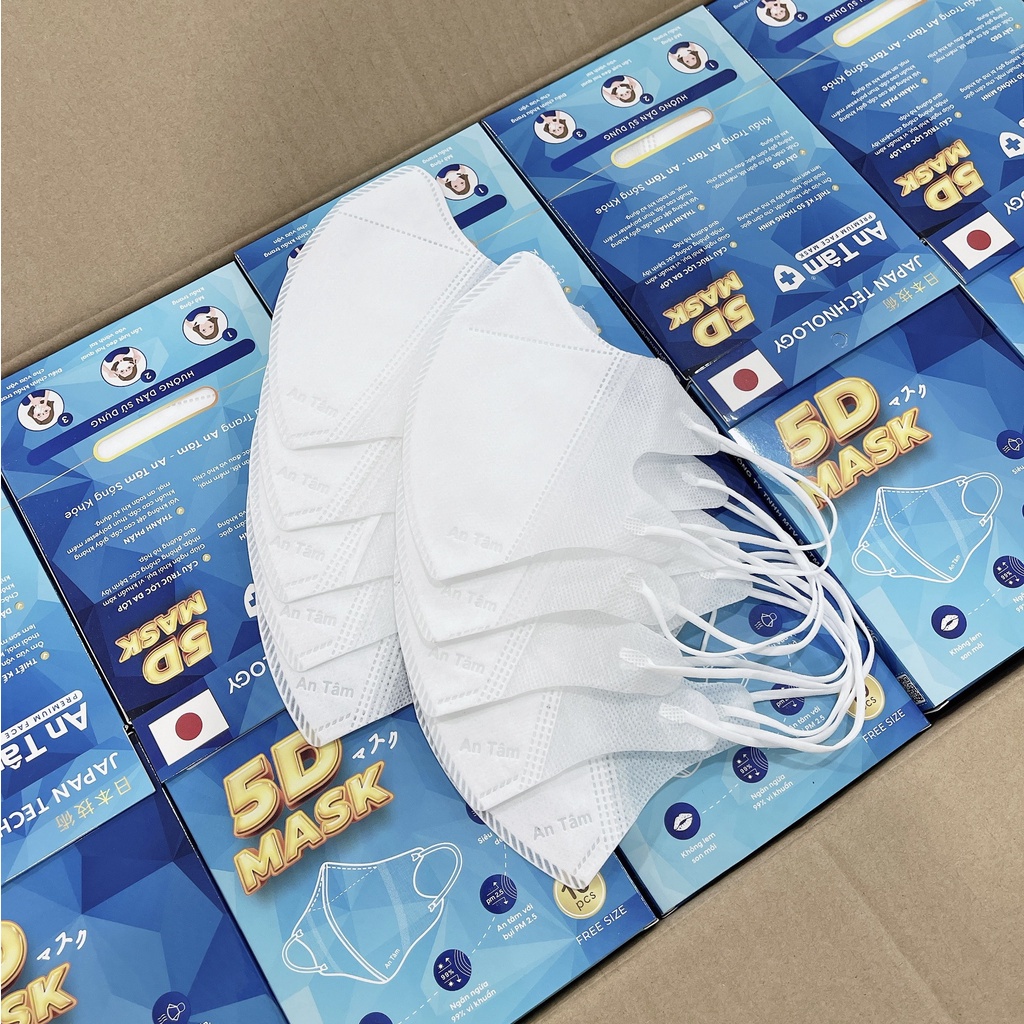 Khẩu Trang Y Tế 5D Người Lớn 💖 HCM-GIÁ SỈ 💖 3 lớp Vải Không Dệt & Giấy Kháng Khuẩn - An toàn cho bạn.