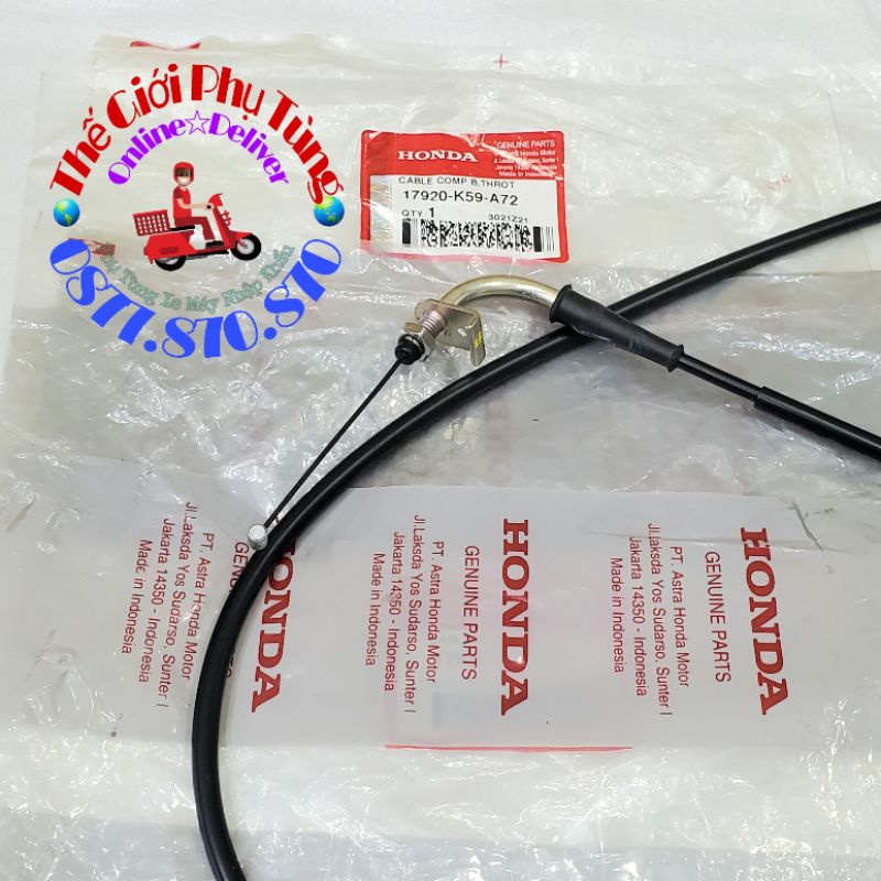 Dây ga hồi Vario, Click 150 zin mới - 17920-K59-A72