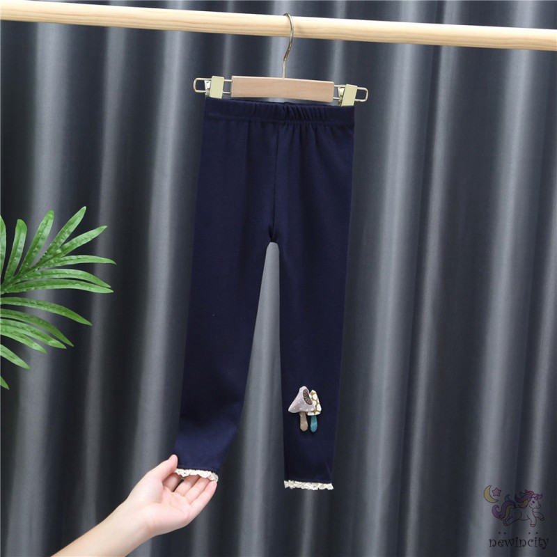 Quần Legging Cotton Thêu Họa Tiết Hoạt Hình Đáng Yêu Cho Bé Gái