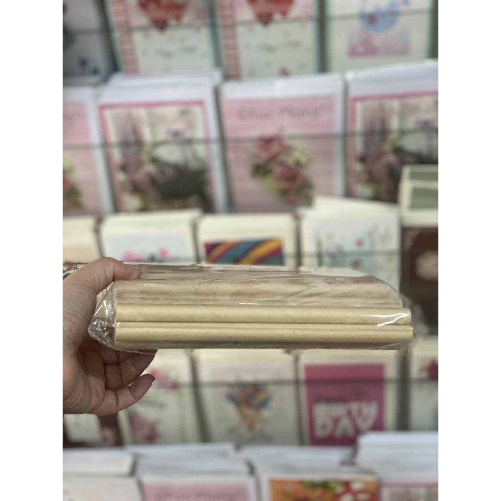 1 gói ống hút giấy kraft màu nâu phi 6, 8 hoặc 12 dùng uống nước hoặc hút trân chân