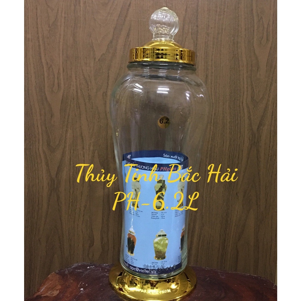 BÌNH NGÂM RƯỢU THỦY TINH CAO CÂP HS 6.2L- Thủy Tinh Bắc Hải