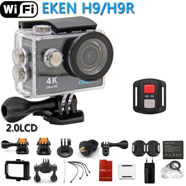 camera hành trình chống nước 4k ultra WIFI H9 tặng kèm pin chính hãng eken