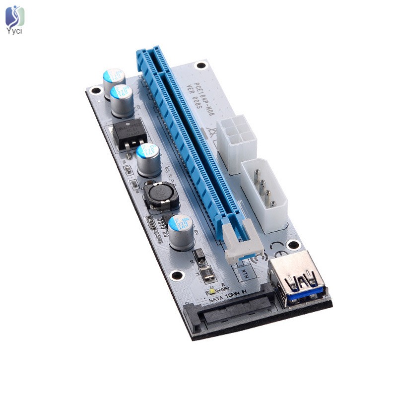 Set 1/6/12 cáp đồ họa mở rộng mạch PCI-E Riser VER 008S Express 1X sang 16X USB 3.0