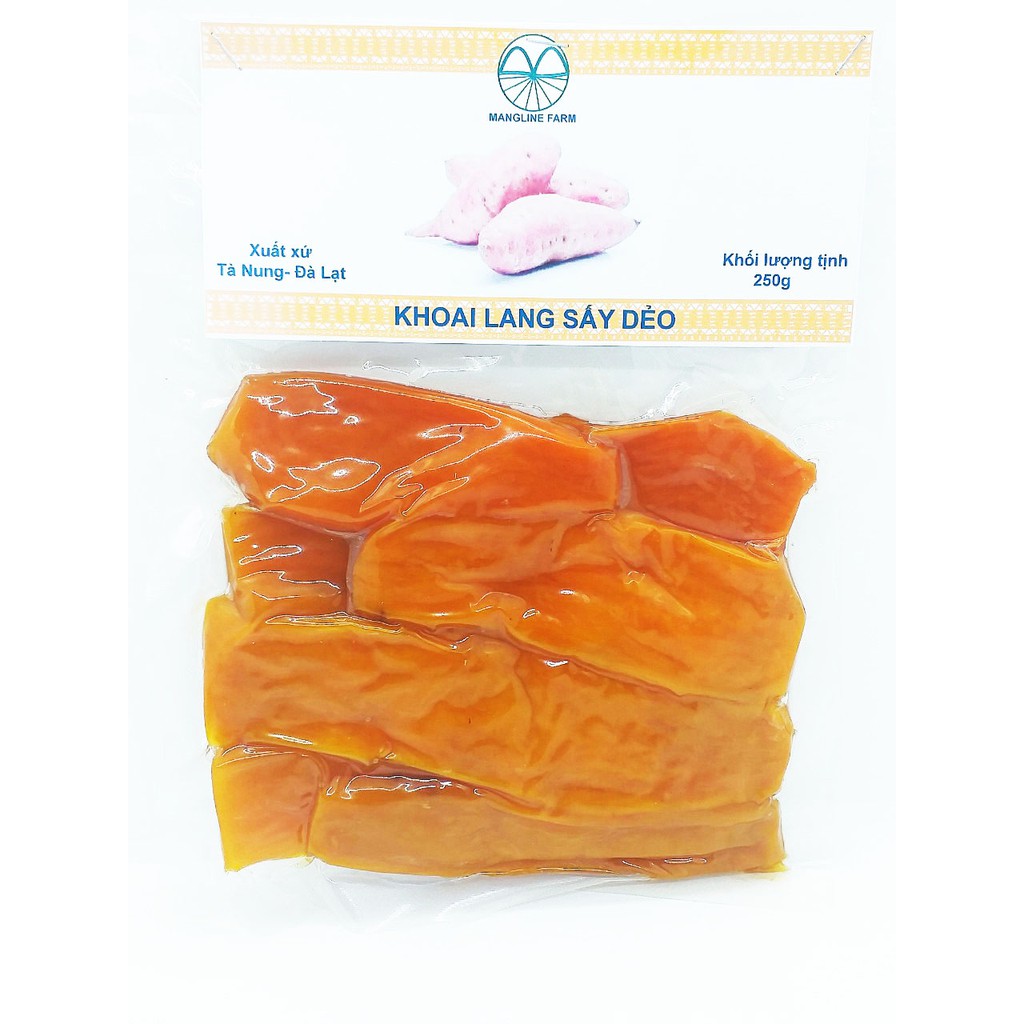 Khoai lang sấy dẻo không đường Mangline Farm Đà Lạt 250g đồ ăn vặt giảm cân hiệu quả thơm ngon đặc sản Đà Lạt | BigBuy360 - bigbuy360.vn