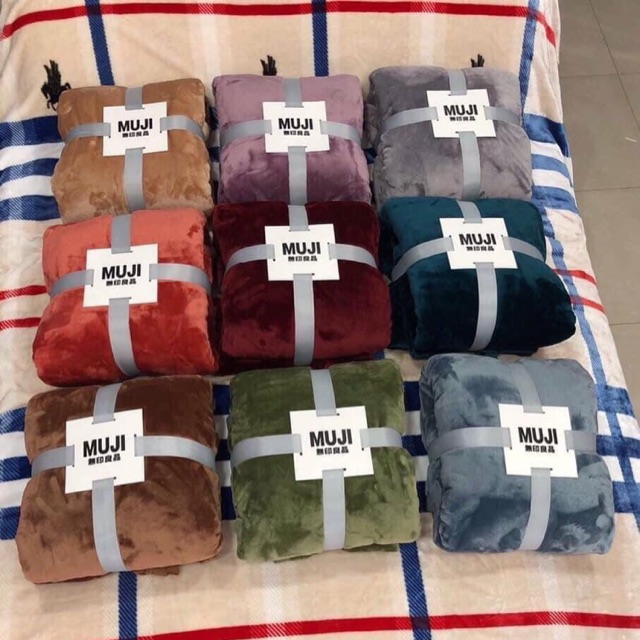 Chăn lông tuyết MUJI xuất Nhật đủ màu 1,8kg - Hàng loại 1