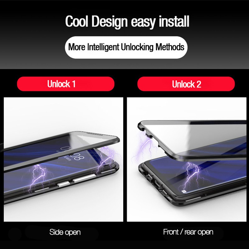 Ốp Điện Thoại Kính Cường Lực Hai Mặt Nam Châm Cho Samsung Galaxy S21 S20 FE Ultra Plus 5G S21Plus S21Ultra S21FE S20FE
