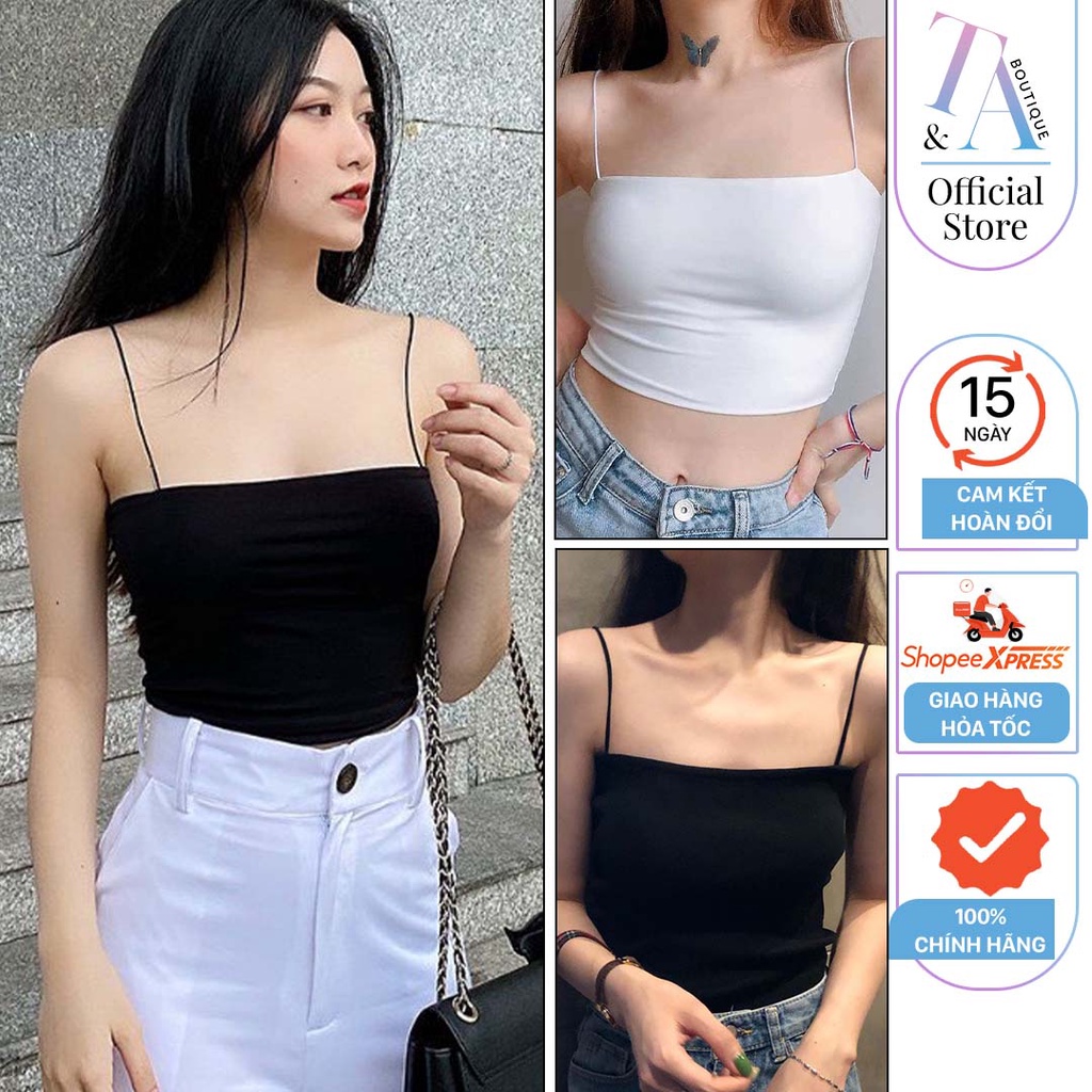 Áo Quây Nữ CHIDU 2 Dây Kiểu Dáng Croptop Sợi Dẹt Chất Liệu Cotton - TA007