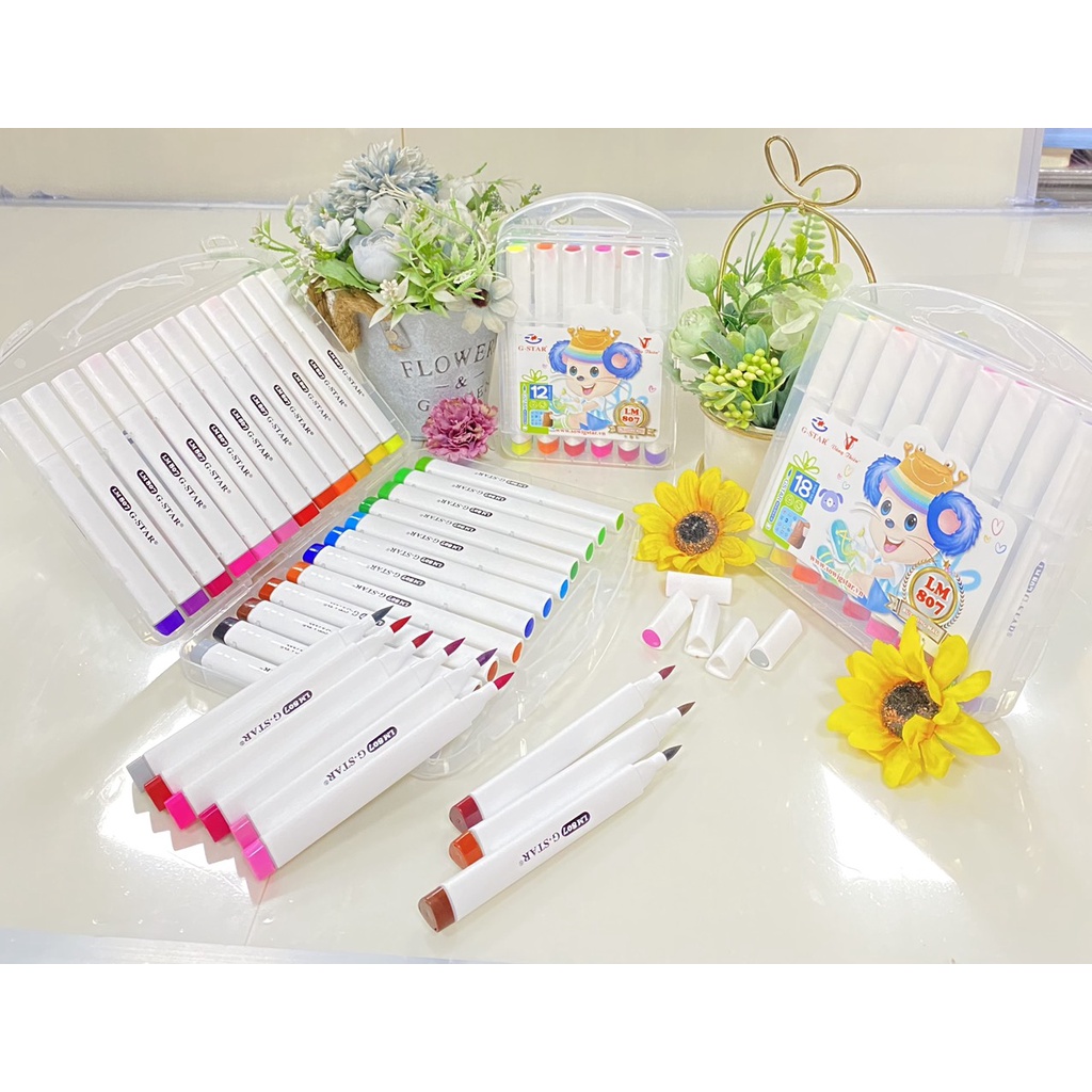 Bút Dạ màu Hộp nhựa Gstar LM807 12/18/24/36 MẪU MỚI