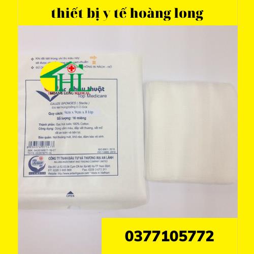 Gạc phẩu thuật tiệt trùng 10 x 10 x8 lớp AN LÀNH