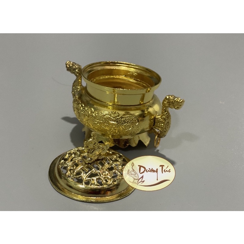 Lư Xông Trầm Hương - Hai Con Rồng - bằng hợp kim