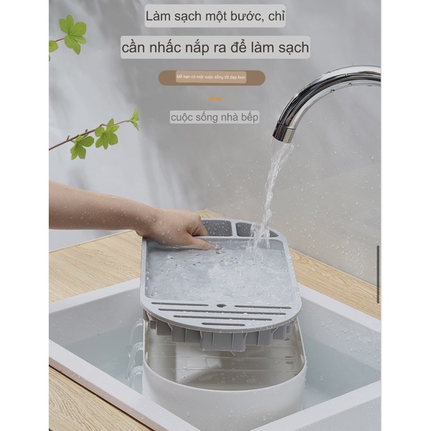 KỆ NHÀ BẾP ĐA NĂNG ECOCO KÈM 6 NGĂN ĐỰNG GIA VỊ