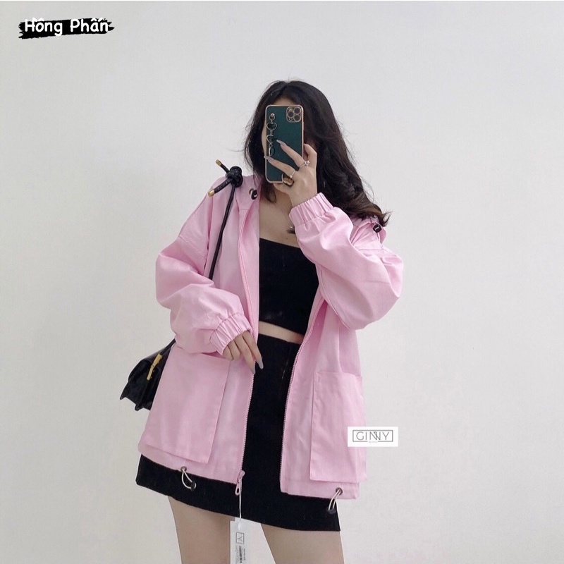 Áo Khoác Kaki Ulzzang Hai Lớp Túi Rời | Phiên Bản Túi Rời | Thời Trang Nữ | Ginstore