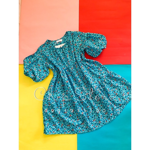 VÁY SUÔNG HOA NHÍ TAY PHỒNG SIÊU XINH KOREA STYLE