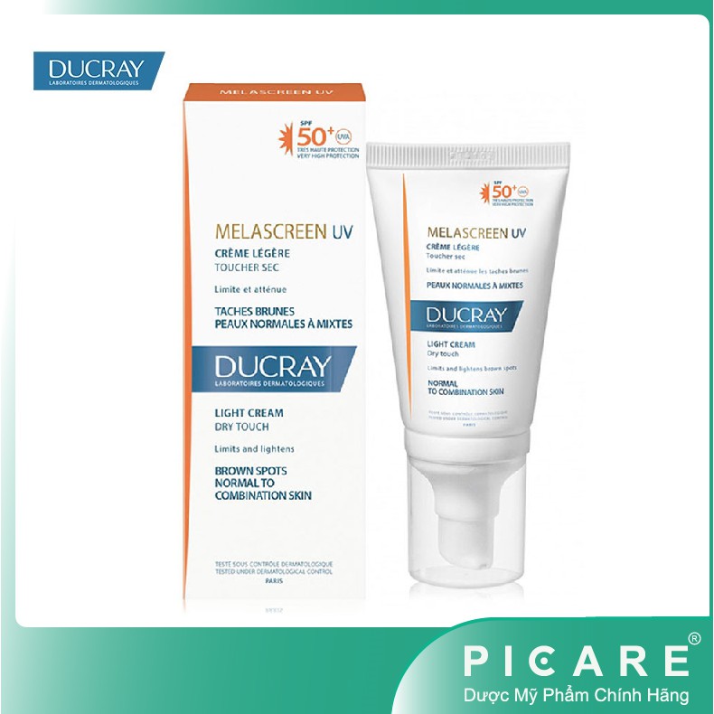 Ducray Kem Chống Nắng Giảm Đốm Nâu Melascreen UV Light Cream SPF50+ 40ml