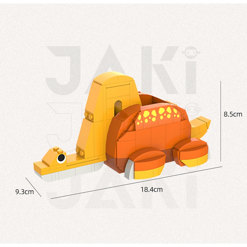 Đồ Chơi Lắp Ráp Kiểu Lego Mô Hình Khủng Long T-REX DINOSAUR JAKI Kiêm Hộp Đựng Bút, Khung Ảnh Để Bàn, Giá Đỡ Sách