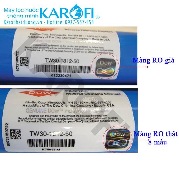 Màng Lọc RO AQUALAST  KAROFI Công suất lọc 20 lít/h, Màng lọc nước RO Aqualast Phân phối chính hãng KAROFI