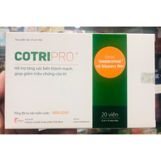 CotriPro - 20 viên - Hỗ trợ tăng sức bền thành mạch, giúp giảm triệu chứng của trĩ