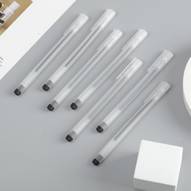 Bút Bi Gel 0.5Mm Vỏ Carbon Nhám Phong Cách Muji Cho Học Sinh/Văn Phòng