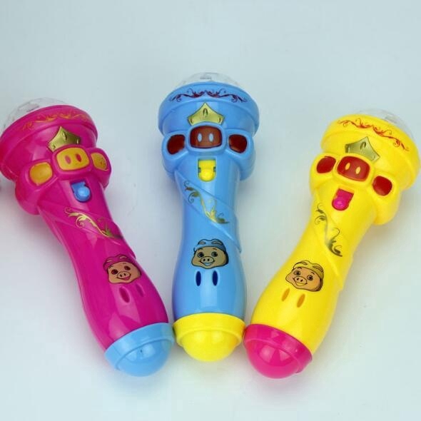 Đồ chơi micro không dây có loa hát karaoke có đèn chiếu sáng dễ thương cho trẻ em