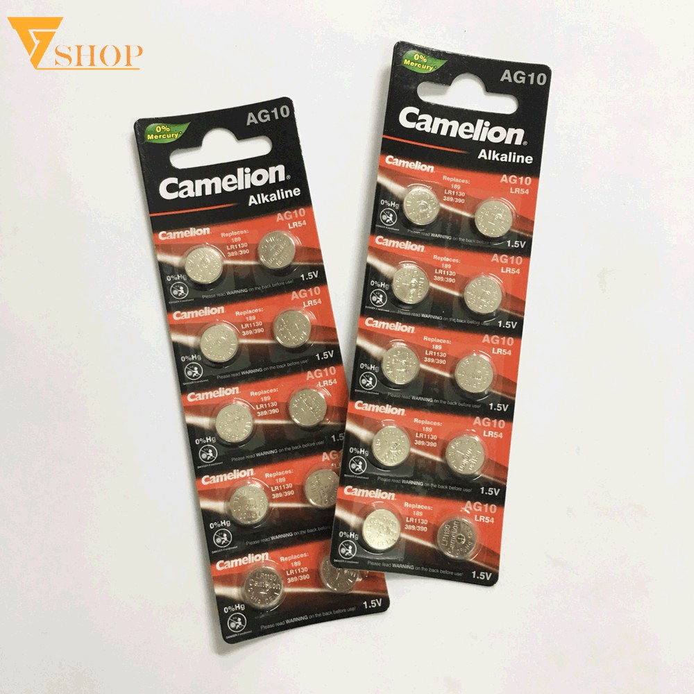 10 viên Pin LR1130, AG10,LR54, 189 Camelion Plus Alkaline