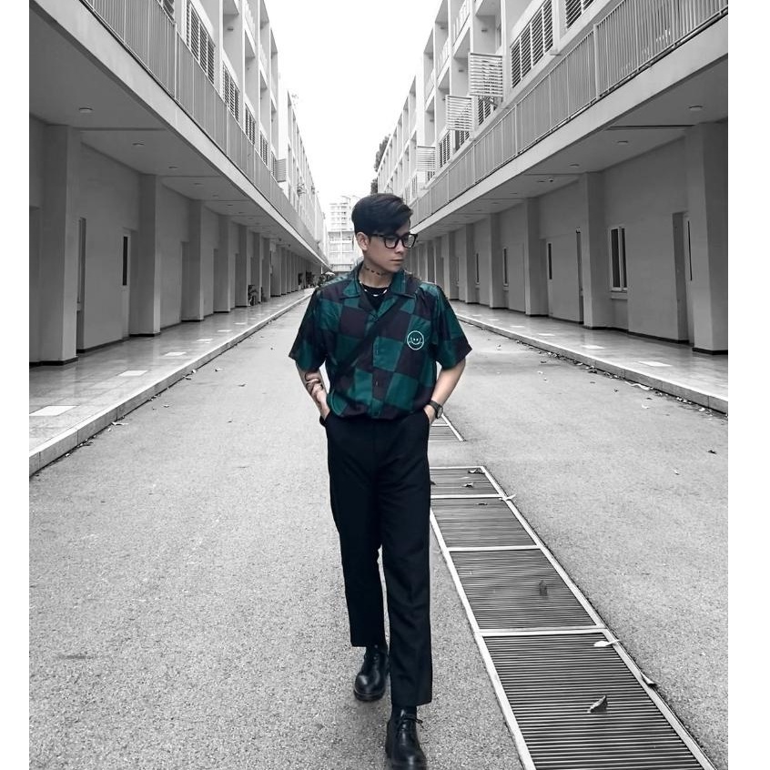 Áo sơ mi nam hoạ tiết DEVIL BOIZ tay ngắn vải lụa form rộng unisex