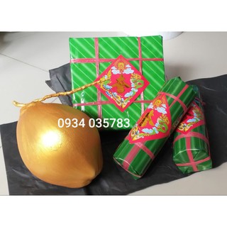 Combo Bánh tét dừa vàng chưng Tết