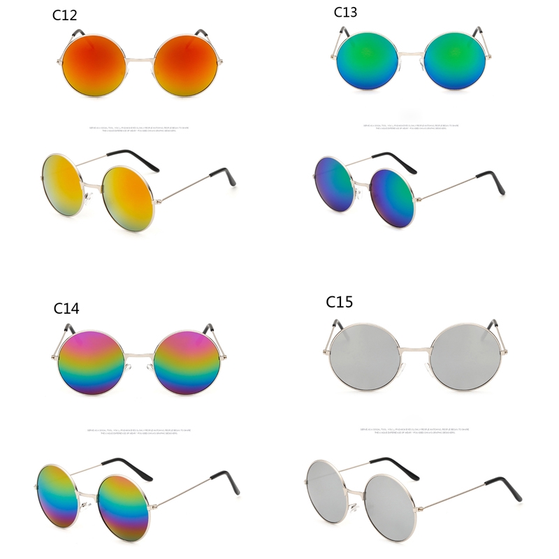 Kính mát gọng tròn bằng kim loại phong cách retro thời trang cho nam và nữ