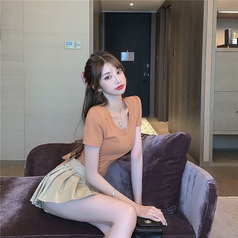 Áo Thun Croptop Hở Lưng Dáng Ôm Cột Nơ Thời Trang Mùa Hè Quyến Rũ Cho Nữ