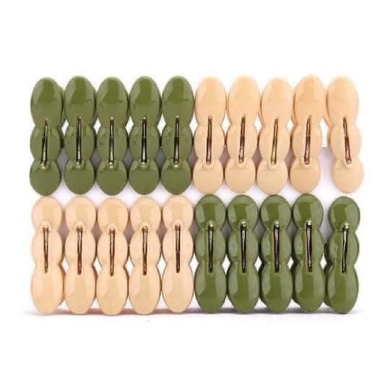 Vỉ 20 kẹp quần áo củ lạc, kẹp quần áo loại dày