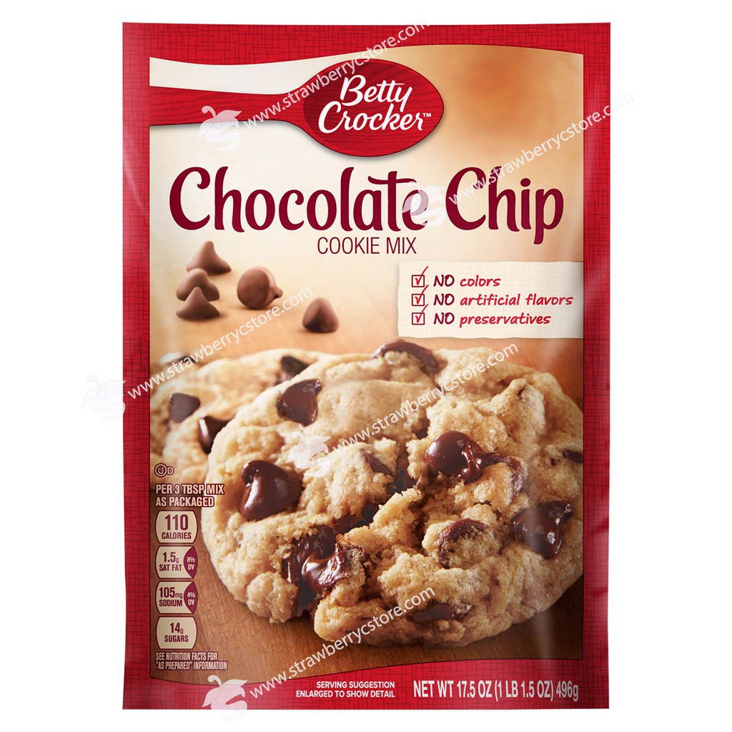 Bột Làm Bánh Cookie Pha Sẵn Betty Crocker Chocolate Chip Cookie Mix, Gói 496g (17.5 Oz.)