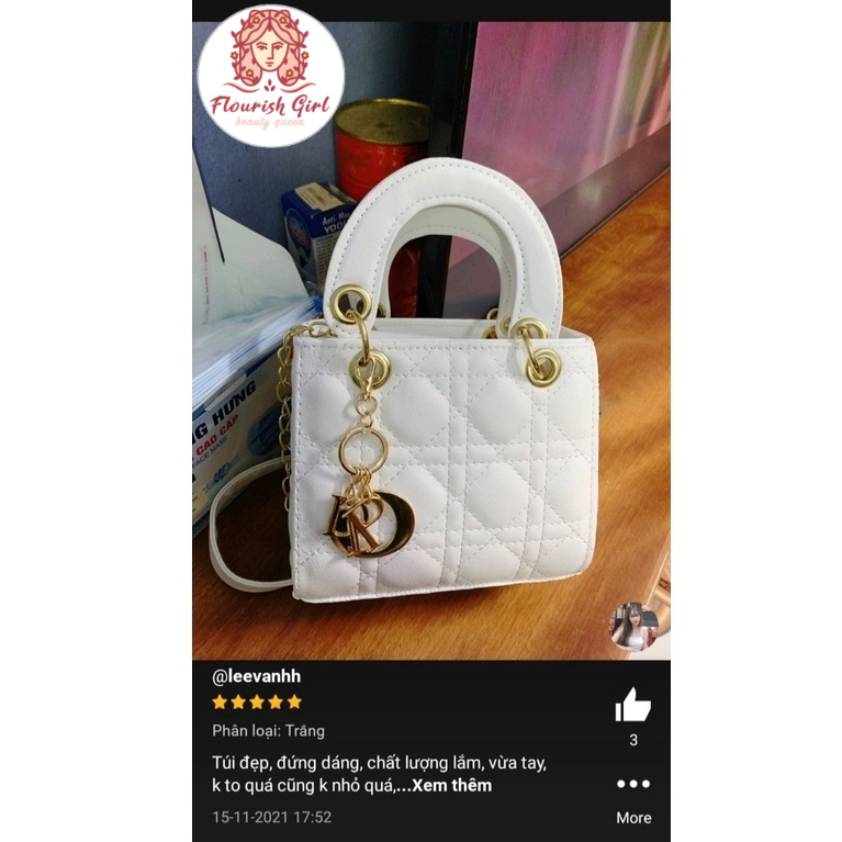 Túi xách đeo chéo đi chơi loại 4 ô da lì size 18, túi xách nữ vuông đựng vừa điện thoại T001