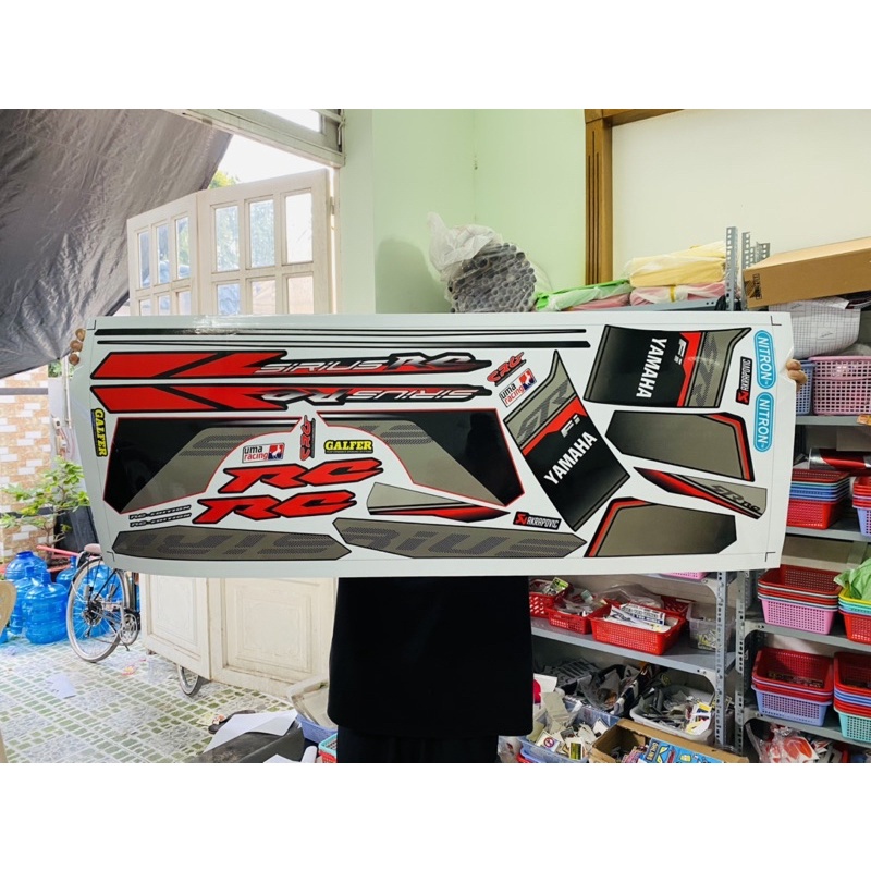 Tem xe sirius fi mẫu zin đỏ đen