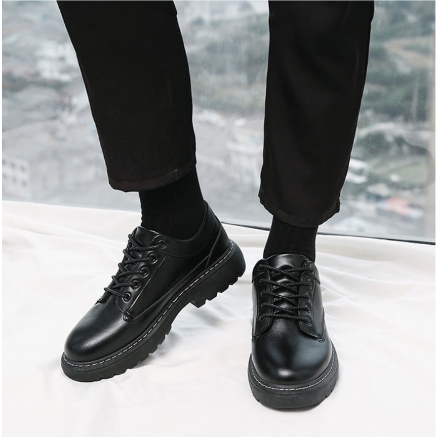 (VIDEO THẬT HÀNG TUYỂN CHỌN)  Giày Bốt giày buộc dây dr martens Dr 302 thấp cổ tăng chiều cao 5 cm