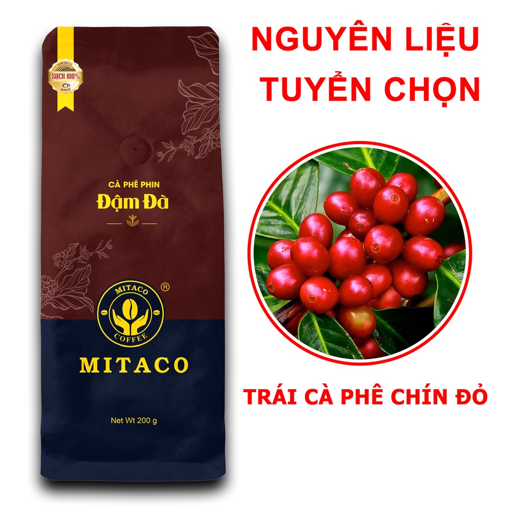 Cà phê pha phin nguyên chất đậm đà mitaco coffee gói 200g - ảnh sản phẩm 2