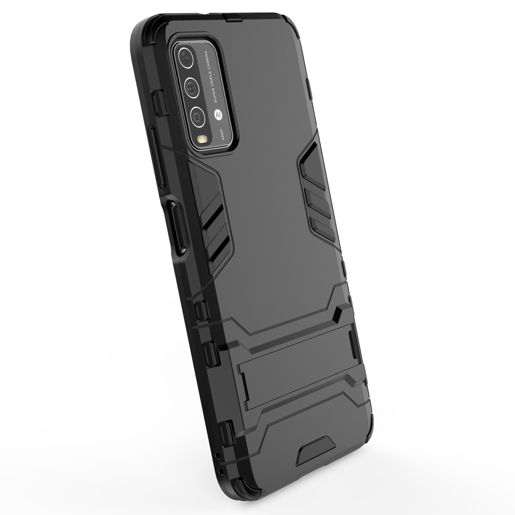 Ốp lưng Redmi 9T / Redmi Note 9 4G chống sốc Iron Man cao cấp giá đỡ xem phim