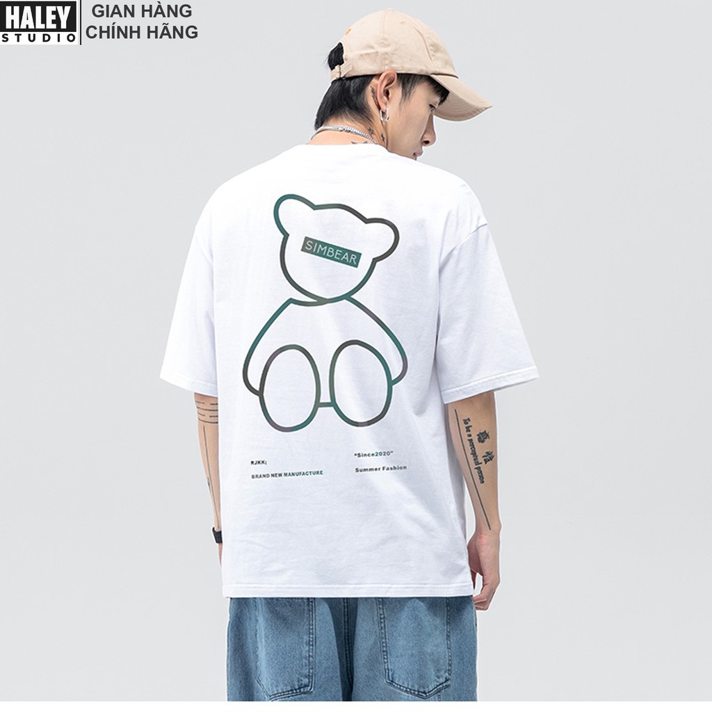 Áo Thun Phản Quang Unisex Form Rộng Tay lỡ Nam Nữ SIMBEAR Chất cotton 100% Street wear TN270 Haley