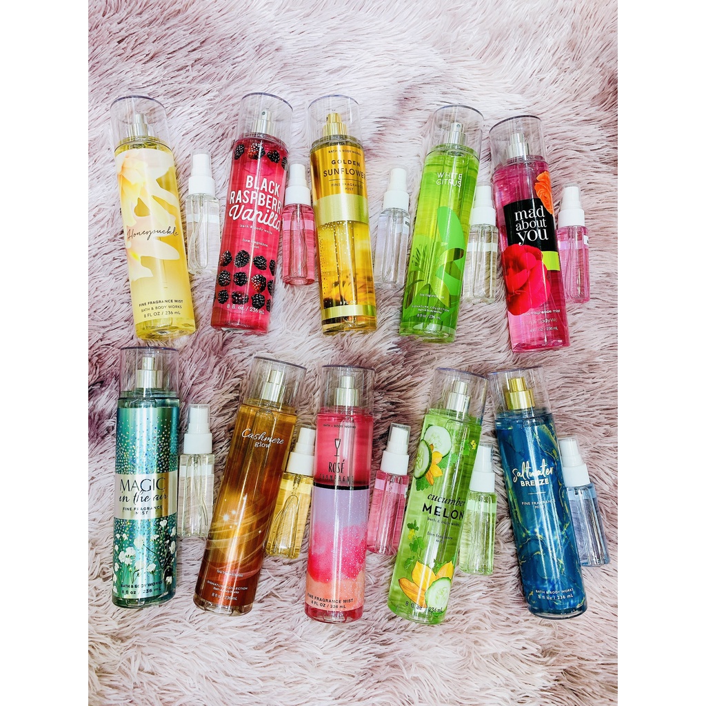 Xịt thơm body mist Bath And Body Works nhiều mùi