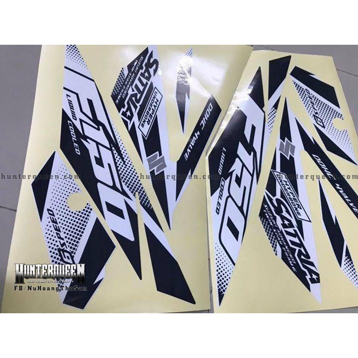 Tem in UV cao cấp. Tem xe Raider FI trắng đen. Sắc nét tuyệt đối, chuẩn từng chi tiết. Chống phai màu