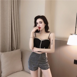 💋 SET ÁO DÂY + QUẦN SHORTS ĐÍNH ĐÁ