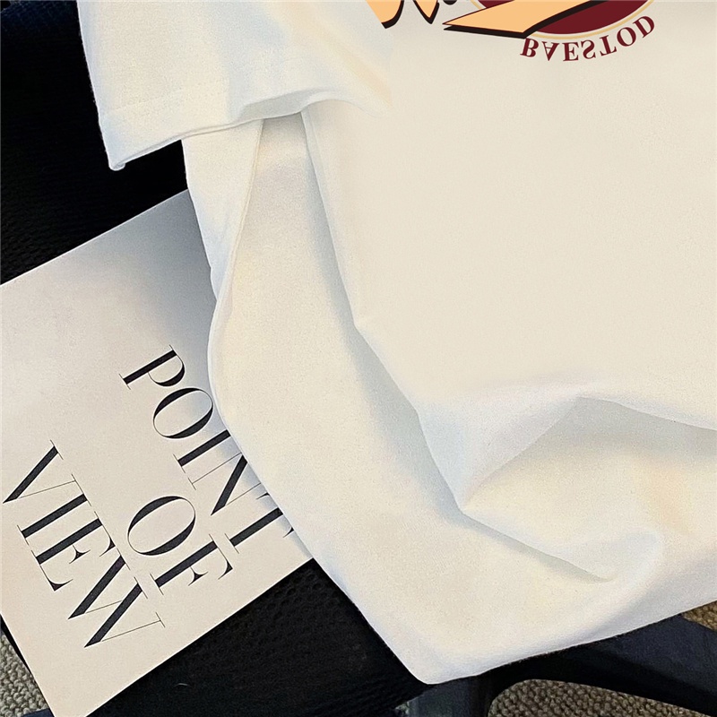 Áo thun HIIXIIVI 100% cotton tay ngắn cổ tròn in hình thời trang mùa hè phong cách Hàn Quốc dành cho nữ 2022