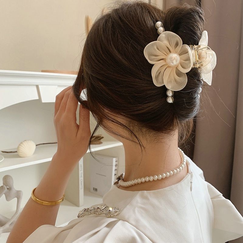 Kẹp Tóc Hoa Đính Hạt Châu, Kẹp gấp tóc