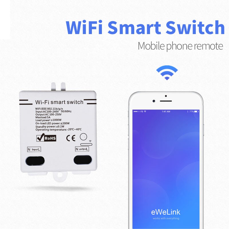 Công Tắc Thông Minh Ewelink Wifi Điều Khiển Từ Xa 100-250v