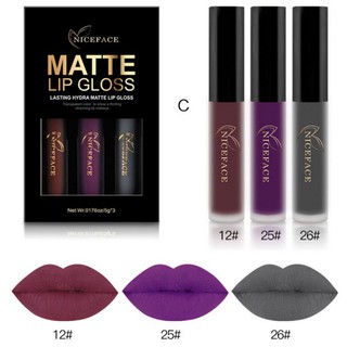 Set 3 son môi NICEFACE màu quyến rũ