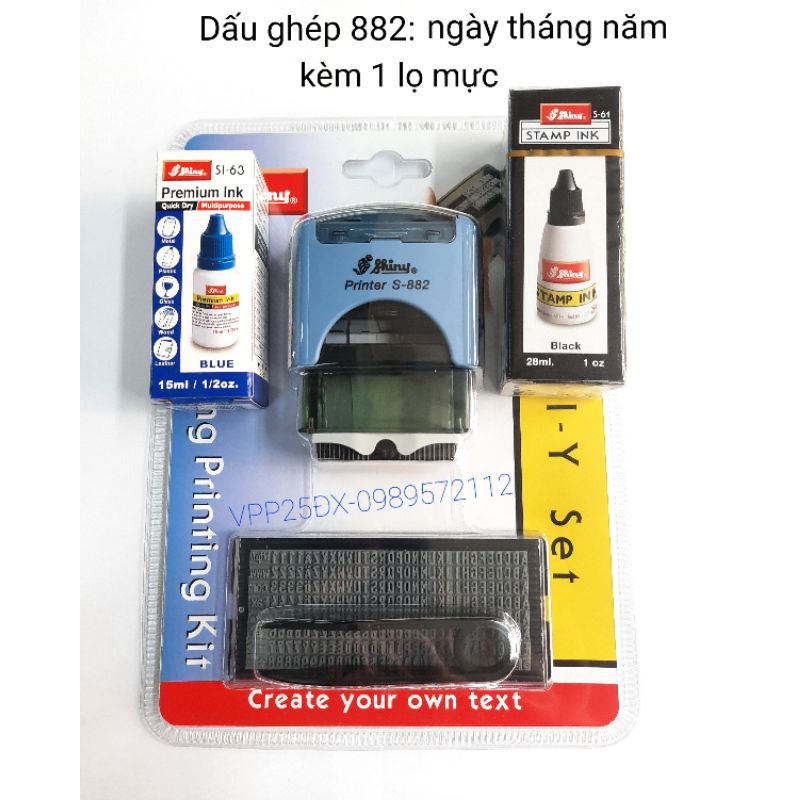 [Mã LIFEB04ALL giảm 10% tối đa 15K đơn 0Đ] Dấu ngày tháng năm 882 -NSX-HSD-Bộ dấu ghép chữ-số 256 ký tự shiny.