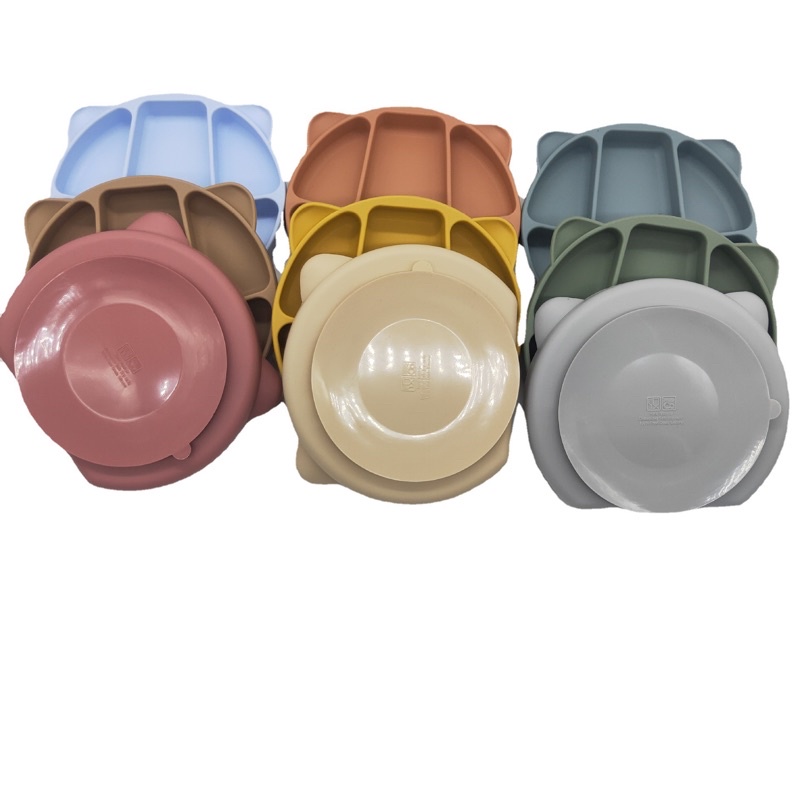 Khay ăn dặm silicon cho bé . Bát ăn dặm inox giữ nhiệt chống đổ kèm thìa