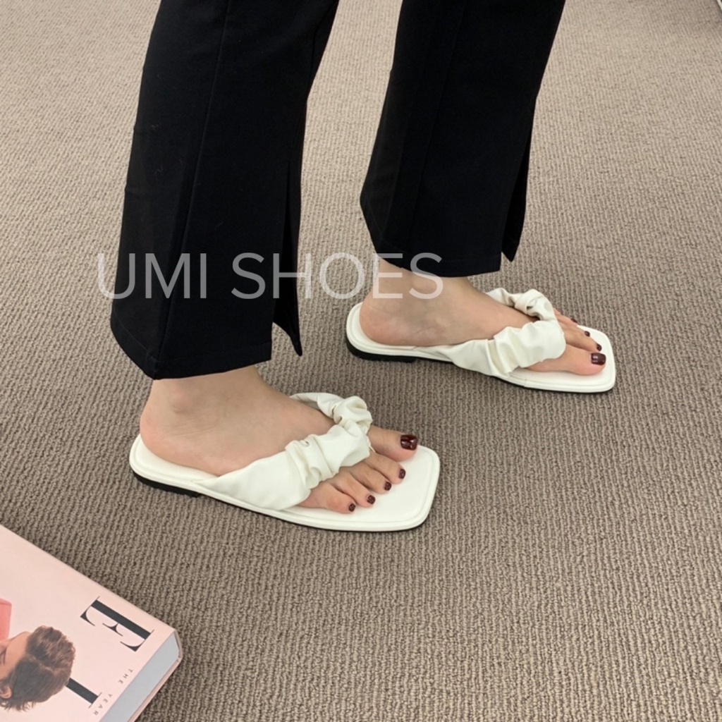 Dép Lê Nữ Kẹp Quai Bèo Nhún Nhúm Xỏ Ngón Tông đế bệt hot trend mới đơn giản đi chơi đi biển xinh đẹp đế bệt