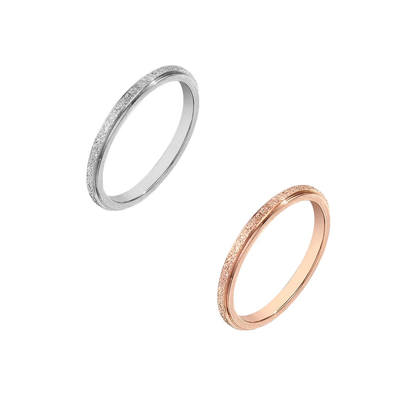 Nhẫn thép titan không gỉ 2mm siêu đẹp và chất lượng bề mặt nhám lấp lánh tinh xảo