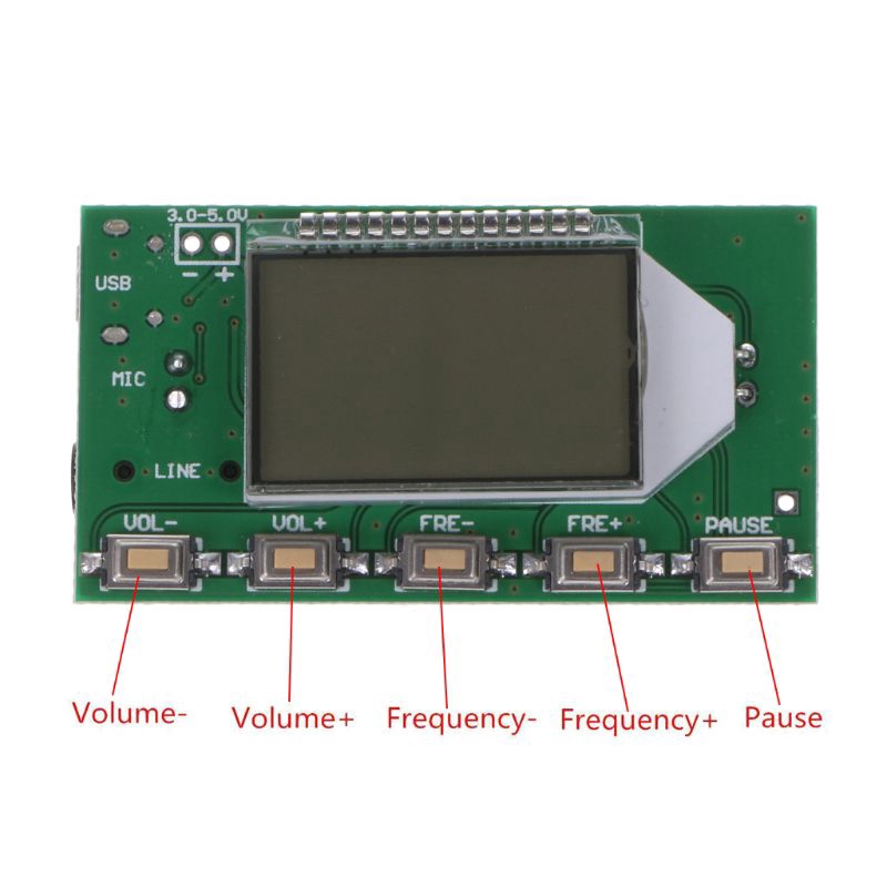 Bo mạch mô-đun máy phát FM âm thanh nổi micro không dây kỹ thuật số DSP PLL 87-108MHz