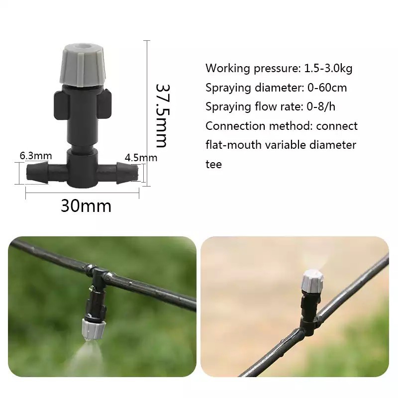 Béc phun sương tưới cây kèm chân tê ống 6mm